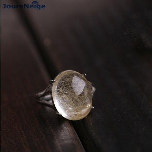 Strange Sight Gold Hair Natural Crystal Ring Red Rabbit Hair Lucky for Men Women Gift Crystal Rings Jewelry Wholesale