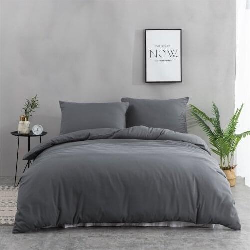 Soft Washed Cotton Bedding Set Bedlinen Duvet Cover bed sheet pillowcase adult solid color Bedclothes