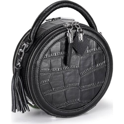 Leather Small Round Lipstick Crossbody Bag Luxury Designer Satchels Fashion Messenger Wallet Crocodile Pattern Shoulder Handbags