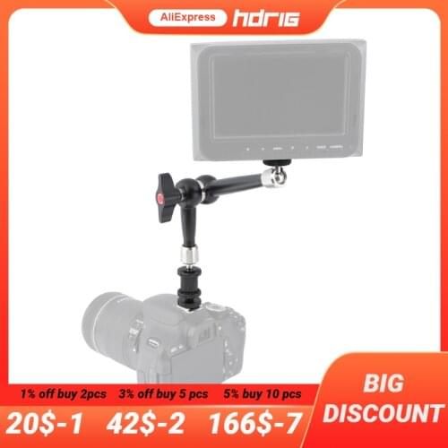 HDRIG Robust 9 inch Magic Articulated Arm With 1/4'' Male Threads Locating Pins Shoe Mount for Microphone Monitor Flash Light