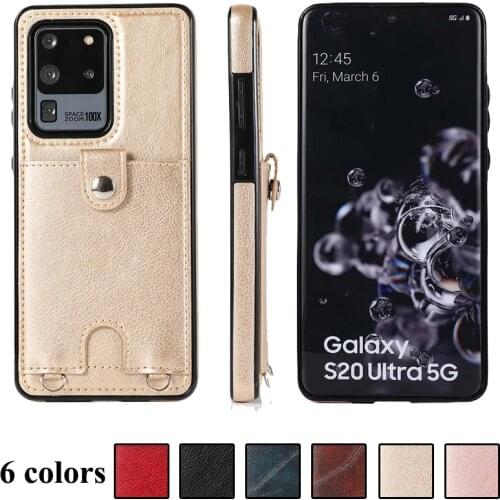 Crossbody Retro Leather Case Phone Case For Samsung S20 S21 Ulitra S20 FE 5G Card case lanyard Cover For Galaxy Note 20 Ultra