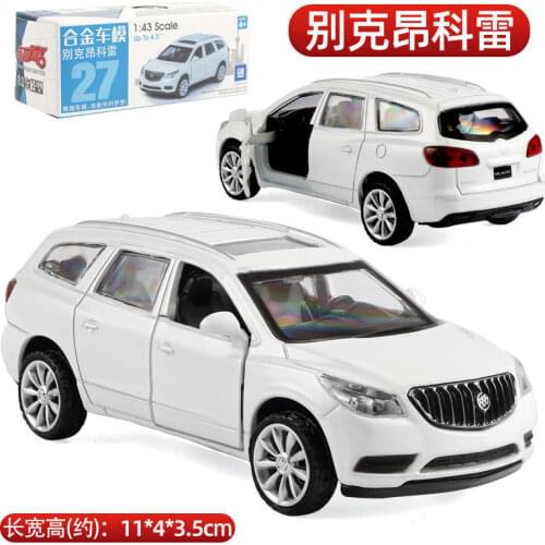 1:43 Scale Diecast Car Model For BUICK Enclave Collection Model Pull Back Toys Car - Black / White