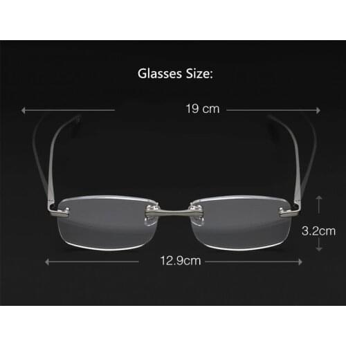 Magnetic Reading Glasses Leesbril Al-mg Rimless Reading Glasses Ultra Light Uv400 Anti-fatigue Lenses +2 +2.5 +2.75 +3 +3.25