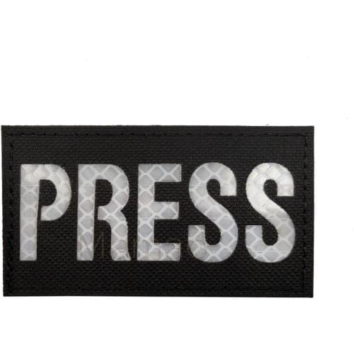 PRESS IR PATCH Infrared Reflective Emblem Tactical Military Army Patch Media Journalist Correspondent Press Reporter Applique