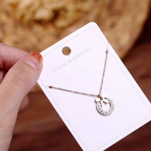 New Necklace 2021 Bowknot Stainless Steel Necklace Non-Fading Korean Rose Gold Pendant Necklace Necklaces for Women New Necklace