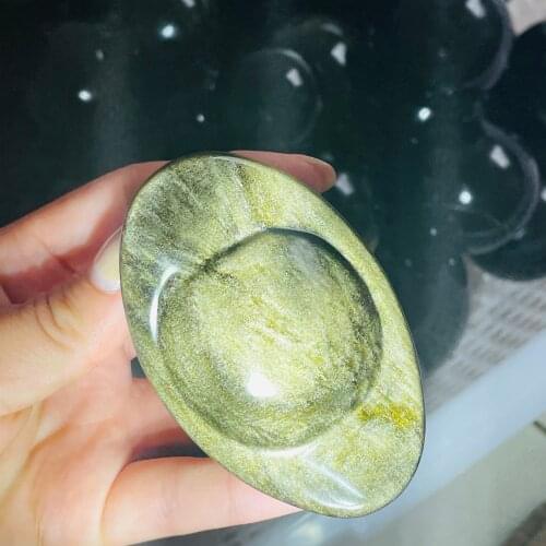 Shoe-shaped Gold Ingot Gold Obsidian Craft Home Decoration Arts&Collection Fengshui Furnishing Ornaments