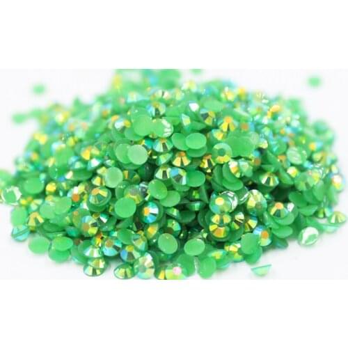 Jelly Emerald AB Wholesale Flatback стразыResin Non hotfix Rhinestones in Bulk Package Plastic Nail Art Decoration for Garment