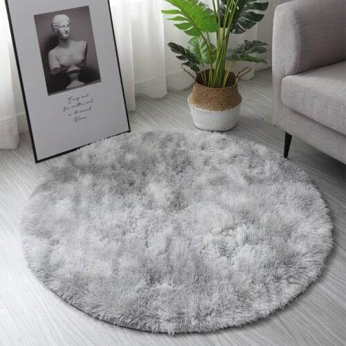 Plush Carpet for Living Room Fluffy Rug Thick Bed Room Carpets Anti-slip Floor Gray Soft Rugs Tie Dyeing Velvet Kids Room Mat