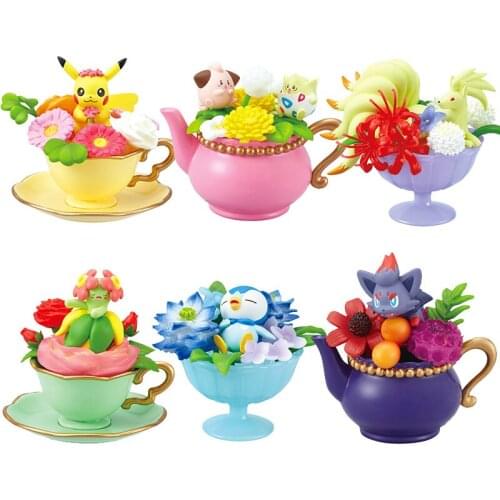 Pokemon CANDY TOY Floral Cup Collection Pikachu Jigglypuff Cute Action Figure Model Toys