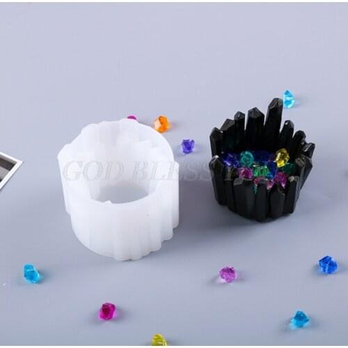Crystal Epoxy Storage Box Resin Mold DIY Crafts Ornament Making Tool Candle Holder Silicone Mould Drop Shipping