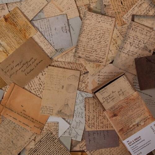 Retro Letter Collection mini Pocket Material Paper Junk Journal Planner Scrapbooking Vintage Decorative DIY Craft Photo Album