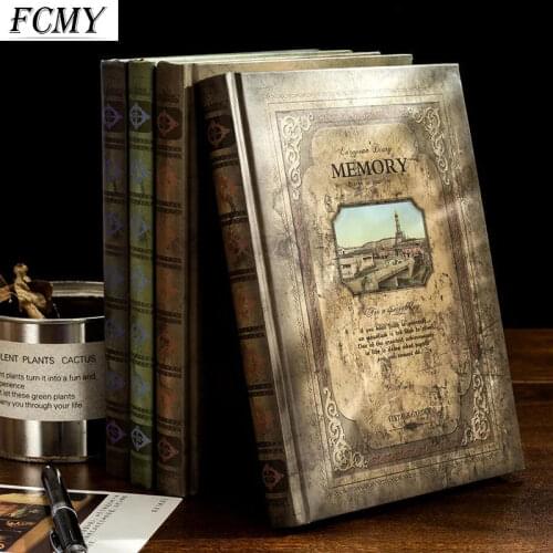 Retro Pattern Creative Retro European Style Student Notepad Hard Surface Notebook Diary Book School Supplies