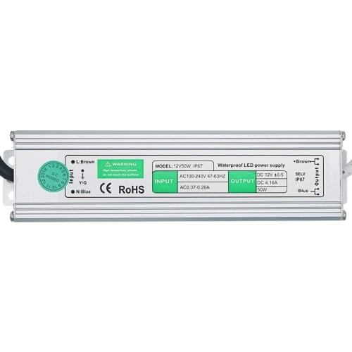 SZYOUMY DC 12V 50W Power Supply Waterproof IP67 LED Driver Transformer 3528 5050 For LED Light Strip