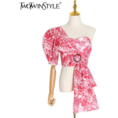 Женские рубашки с принтом TWOTWINSTYLE China At AliExpress