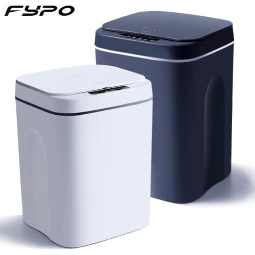Smart Trash Can Automatic Induction Trash Can with Lid USB Charging Trash Can Bin 12/16L with LED Lights Home Smart Garbage Bin