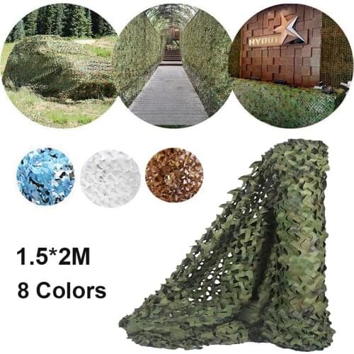 Military camouflage net 1.5x2M awning tent hide and seek outdoor game 7 colors