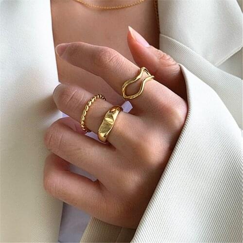 XIALUOKE Hiphop Rock Metal Geometrical Irregular Index Finger Joints Ring Set For Women New Punk Ring Jewelry Accessories R025
