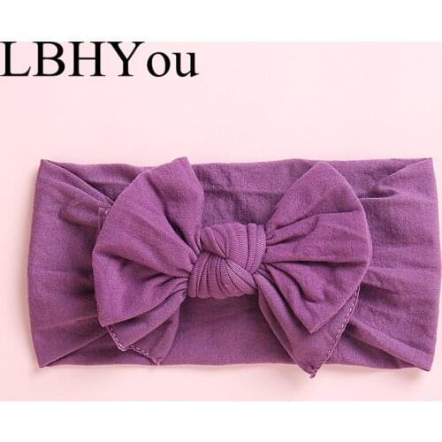 1pcs Big Bows Wide Stretchy Bandages Nylon Headwraps,Double Knotbow Turban Nylon Headbands Girls Headwear Bands Hair Accessories