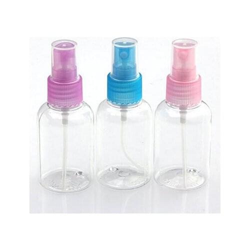 1 PCS Travel Transparent Plastic Perfume Atomizer Small MIni Empty Spray Refillable Bottle 50ml portable alcohol container