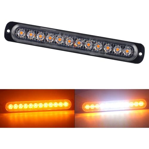 1pcs Stroboscopes Strobe 12 LED Flash Light Auto 12-24V Emergency Flashing Side Marker Light Bars Constantly Bright Lights