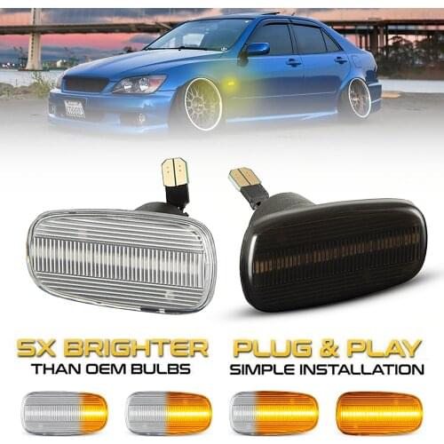 2Pcs LED Side Marker Light For Lexus IS200 300 LS430 Scion xB Toyota Prius Kluger Wish Altezza Isis Land Cruiser Crown Comfort