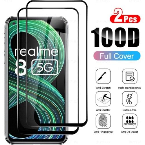 2pcs realmy 8 glass tempered glasses for oppo realme 8 realme8 6.5" 5g full cover screen protectors camera lens film realmi 8