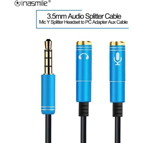 3.5mm Jack Splitter Adapter Aux Cable for phone Computer Laptop Mic Y Mobile Audio Splitter Headphone Mic Aux Extension Cables