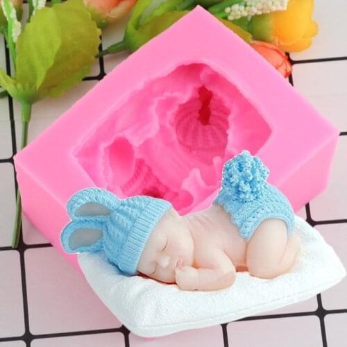 3D Baby Silicone Mold Sugarcraft Resin Clay Mould Chocolate Gumpaste Molds Fondant Cake Decorating Tools Baking Moulds