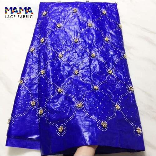 5 Yards 2021 Latest African Lace High Quality Bazin Riche With Rhinestones Embroidery Lace For Wedding Sewing Clothing Material