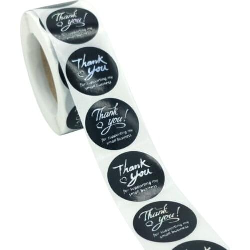 500pcs Thank You Sticker Gold Silver Foil Seal Label for Small Shop Wedding Gift Dropship