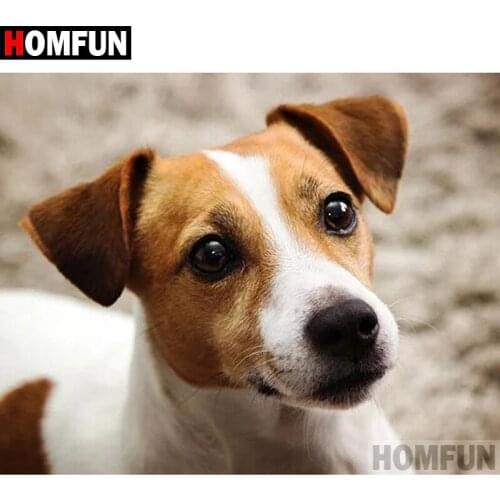 HOMFUN Full Square/Round Drill 5D DIY Diamond Painting "Animal dog" 3D Diamond Embroidery Cross Stitch Home Decor A18648