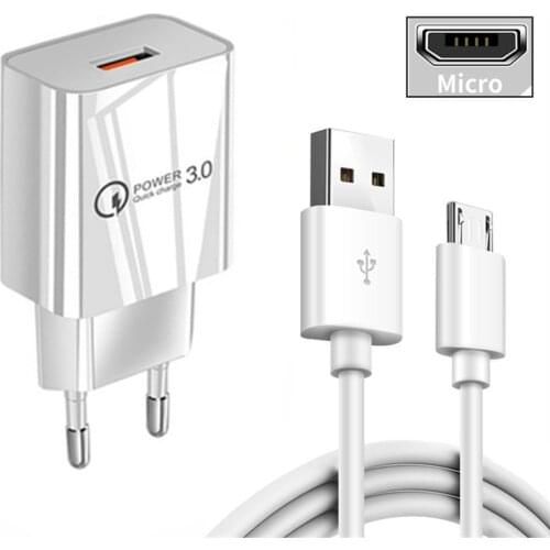 OPPO A53 F5 Realme x7 pro V3 C17 Phone Charger QC 3.0 USB Fast Adapter Type C Micro Charge Cable For Huawei P9 P20 Honor 9A 7 8X