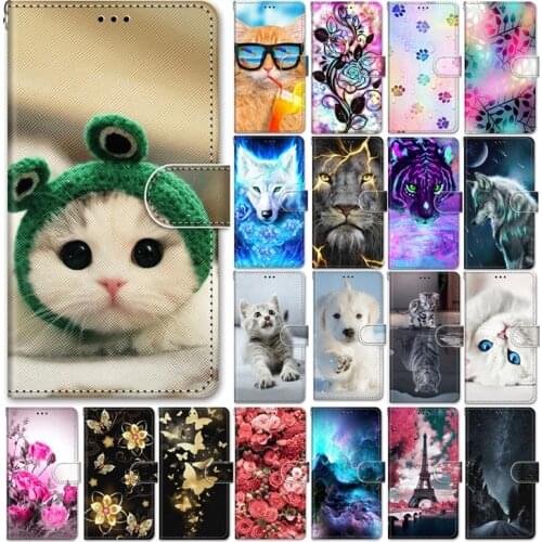Leather Magnetic Wallet Case For Xiaomi Redmi Note 8T 4X 5A 3 8Pro 8 6 5 7 Pro Animals Pattern Flip Phone Bags Cases Cover