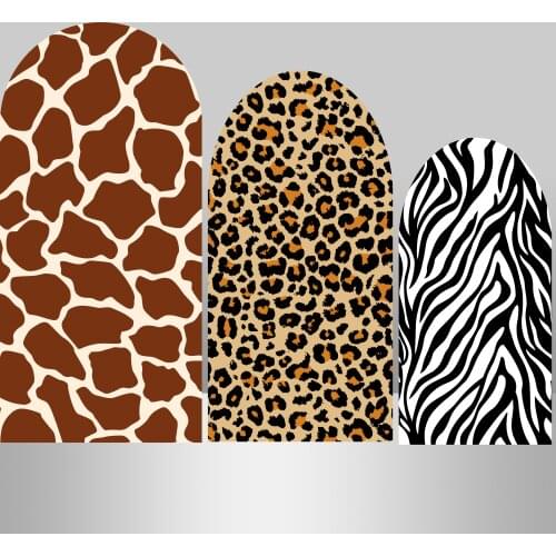Jungle Party Safari Arch Backdrop Cover Baby Shower Boy 1st Birthday Round Background Elastic Cover Double Side