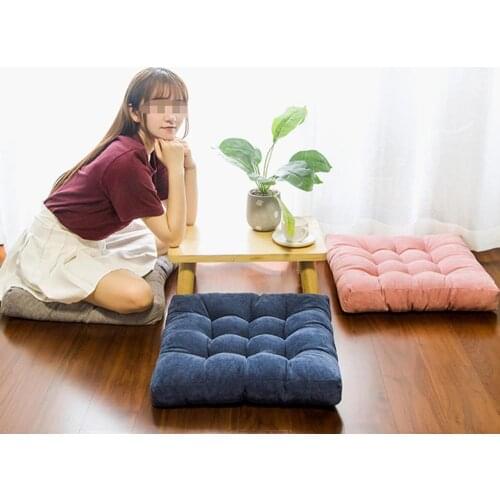 Ehomebuy Square Cushion Futon Tatami Chair Corduroy Cushions Seat Pad for Home Decor Pillows Chair Cushions 40X40Seat Pad Pouf