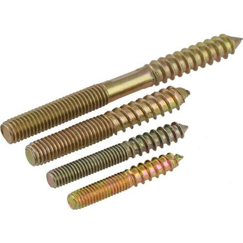 M6 M8 Hanger Bolts Double Ended Thread Lag Screws Wood Screws Furniture Fixing Self Tapping Screws Color Zinc Plated