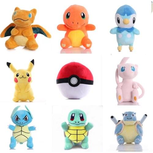 Cartoons Anime Pokemoned Eve Pikachsus Piplup Charizard Wartortle squirrel Gengar Kawaii plush toys dolls gift for children