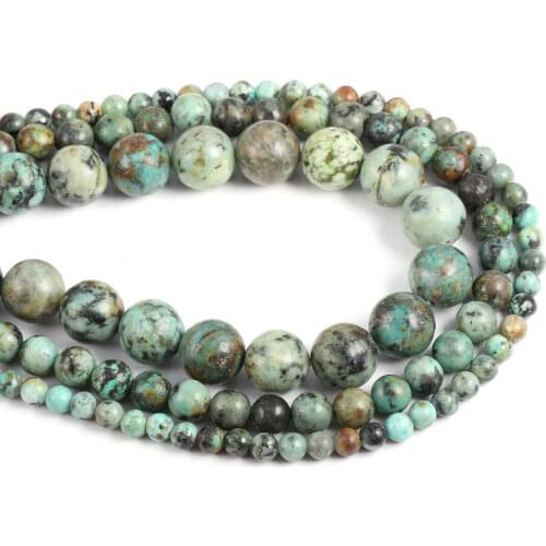 Natural Stone Beading African turquoises Round Loose Beads Isolation beads For jewelry making DIY bracelet necklace accessories