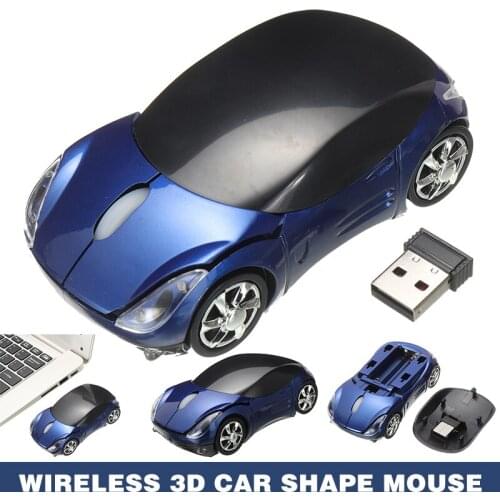 New Arrival 2.4Ghz Wireless 3D Car Shape Mouse Adjustable 1600DPI Optical Mice With Mini Receiver For PC Laptop