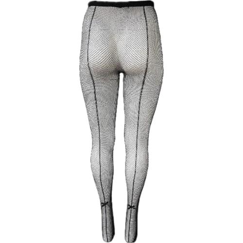 New Arrive Man Tights for Boyfriend Husband Fishnet Pantyhose Sexy Back Link Small Bowknot Black Hosiery Exotic Male Underwear