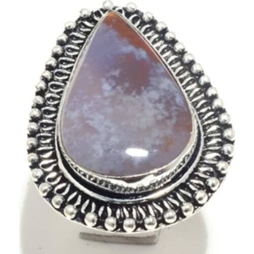 Ocean Jasper Ring Silver Overlay over Copper, USA Size: 9 , R5886
