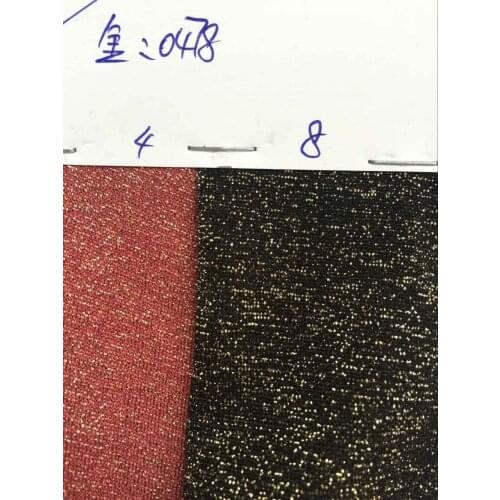 Wholesale High Quality South Korea Fabrics Gold Silver Elastic cloth dress stretch Cotton Knitted Spandex Metallic Cotton fabric