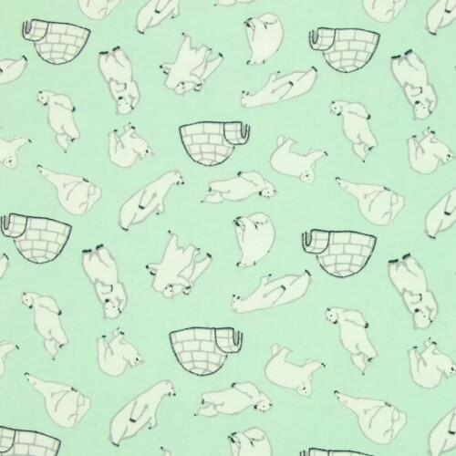 Half Meter Polar Bear Printed Soft Breeze 100% Cotton Fabric For Mouth Gold Package Handmade DIY D30