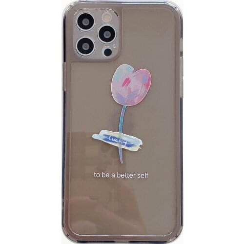 Lovely Tulips TPU Transparent Case for iPhone 12 Pro Max Back Phone Cover for 12 Mini 11 Pro Max X XS XR 6 8 7 Plus SE 2020 Capa