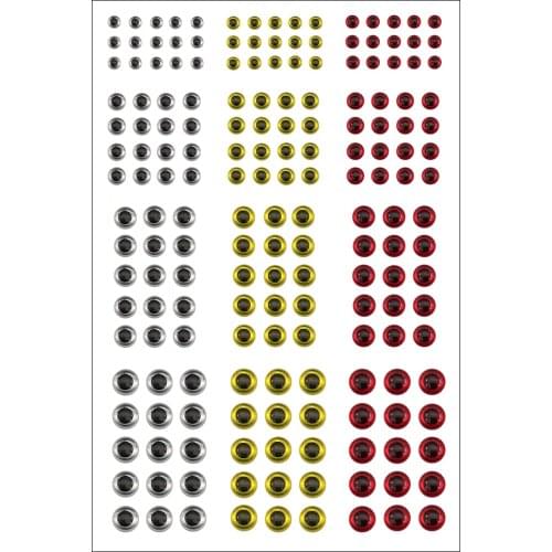 Fishing Lure Eyes 183pcs/set Mixed Color Fly Fishing 3D Simulation Artificial Fish Eyes 3mm/4mm/5mm/6mm
