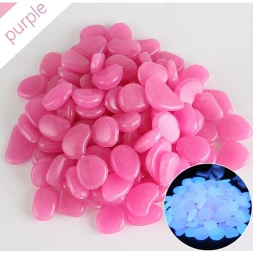 100PCS Garden Luminous Glowing Stone Pebble Glow in the Dark Garden Glow Stones Rocks for Walkways Garden Path Patio Lawn Decor