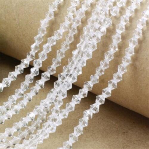 Loose 3MM-8MM Crystal Clear Color Faceted Bicone Glass Crystal Beads DIY Hand Craft Beads For Clothing&Garment Art Decoration