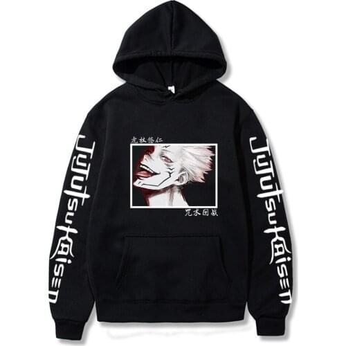 Itadori Yuji Hoodie Men Funny Japanese Anime Jujutsu Kaisen Streetwear Harajuku Sweatshirt