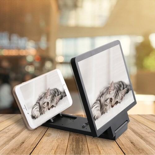 Universal 3D Mobile Phone Screen Magnifier Video Magnifying Enlarger Movie Projector Folding Bracket Desktop Holder Stand