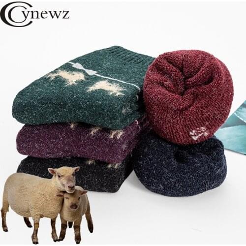 Winter Women Wool Socks Russia Size Keep Warm Thicken Wool Rabbit Fur Soft Essential Comfortable High Quality Female Socks